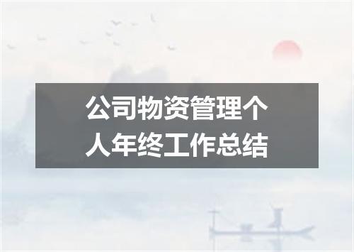公司物资管理个人年终工作总结