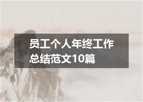 员工个人年终工作总结范文10篇