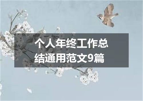 个人年终工作总结通用范文9篇