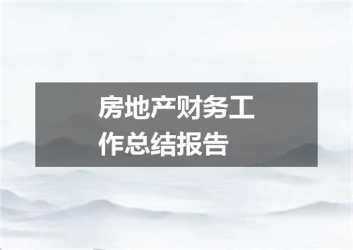 房地产财务工作总结报告