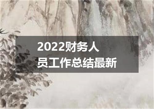 2022财务人员工作总结最新