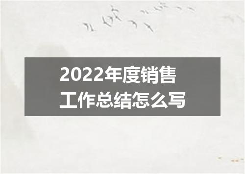 2022年度销售工作总结怎么写