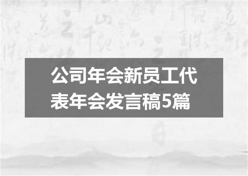 公司年会新员工代表年会发言稿5篇