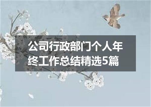 公司行政部门个人年终工作总结精选5篇