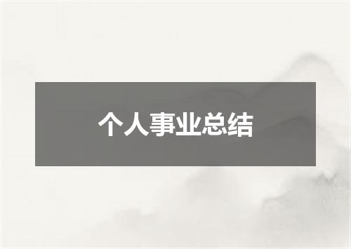 个人事业总结