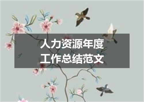 人力资源年度工作总结范文