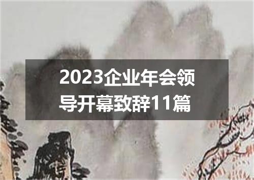 2023企业年会领导开幕致辞11篇