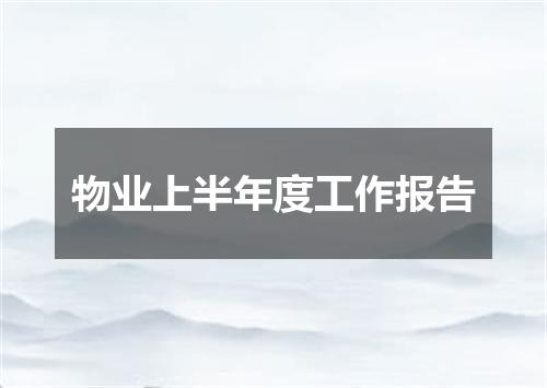 物业上半年度工作报告