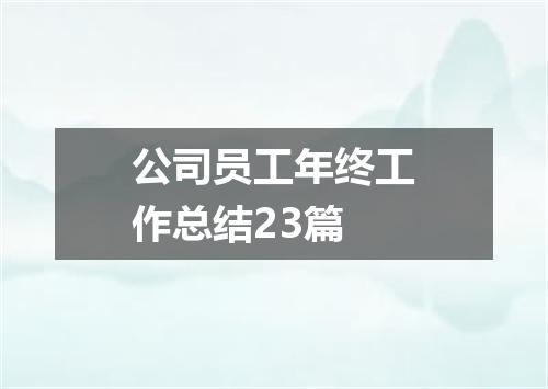 公司员工年终工作总结23篇
