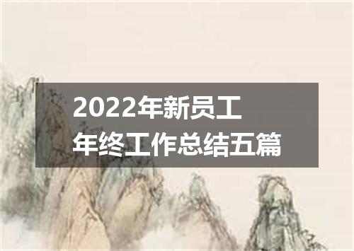2022年新员工年终工作总结五篇