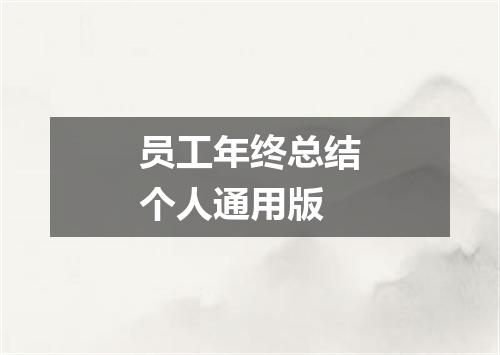 员工年终总结个人通用版