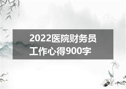2022医院财务员工作心得900字
