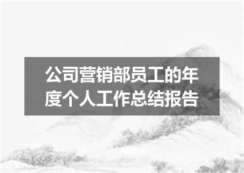 公司营销部员工的年度个人工作总结报告