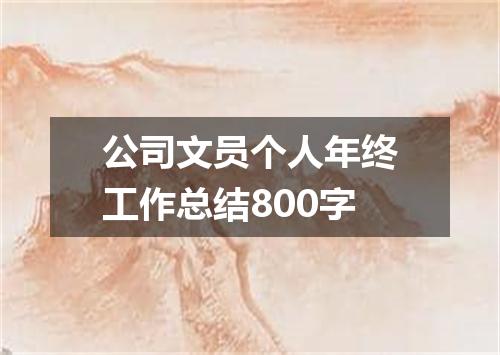 公司文员个人年终工作总结800字