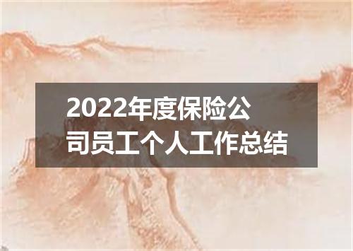 2022年度保险公司员工个人工作总结