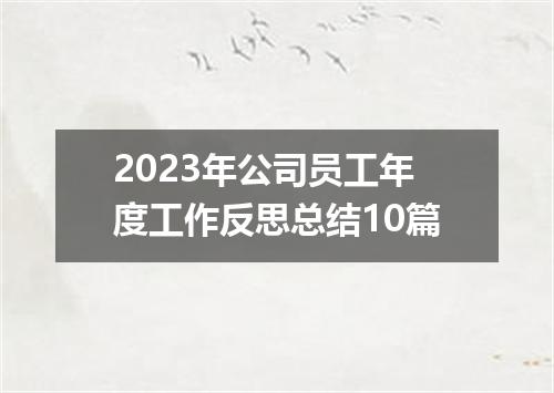 2023年公司员工年度工作反思总结10篇
