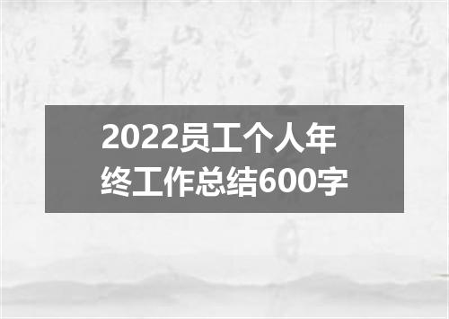 2022员工个人年终工作总结600字