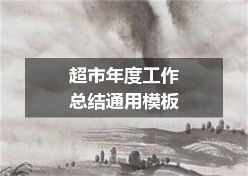 超市年度工作总结通用模板