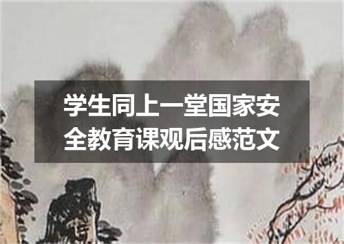 学生同上一堂国家安全教育课观后感范文