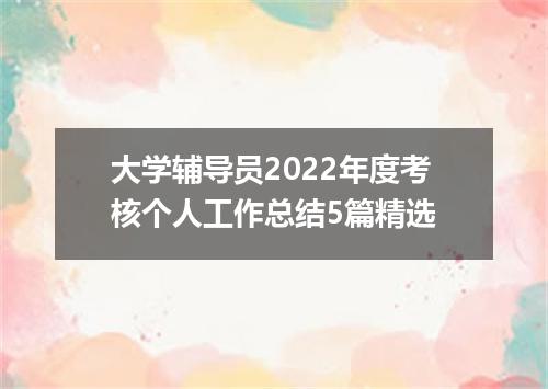 大学辅导员2022年度考核个人工作总结5篇精选