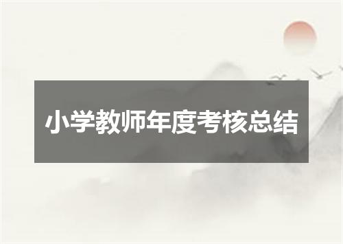 小学教师年度考核总结