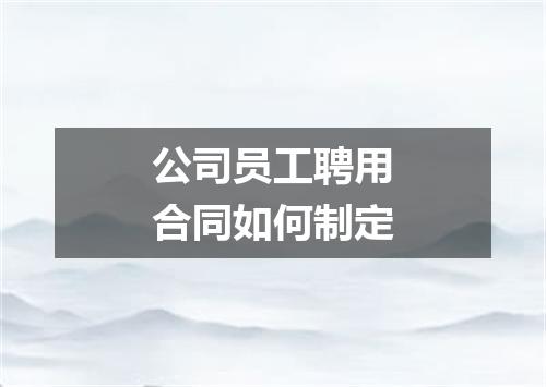 公司员工聘用合同如何制定