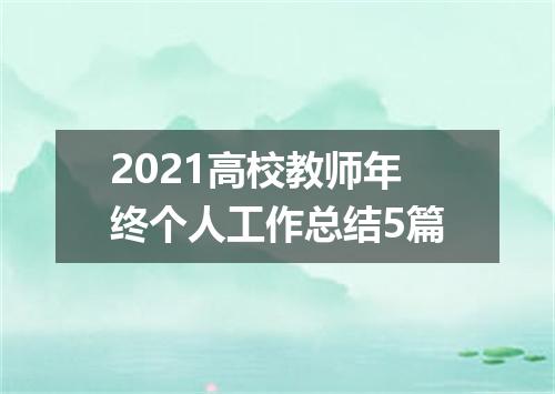 2021高校教师年终个人工作总结5篇