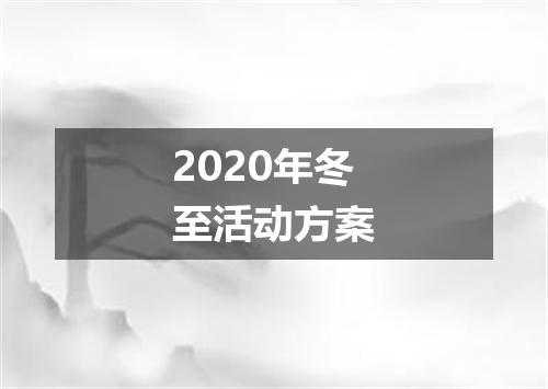 2020年冬至活动方案