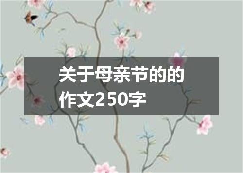 关于母亲节的的作文250字