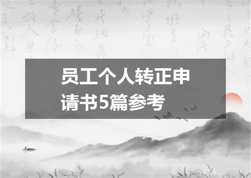 员工个人转正申请书5篇参考
