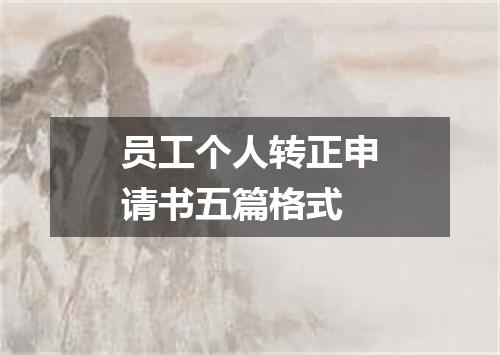 员工个人转正申请书五篇格式