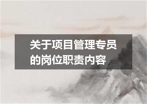关于项目管理专员的岗位职责内容
