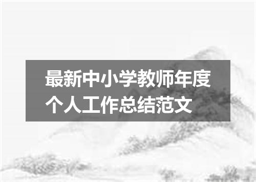 最新中小学教师年度个人工作总结范文