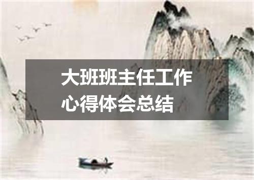 大班班主任工作心得体会总结