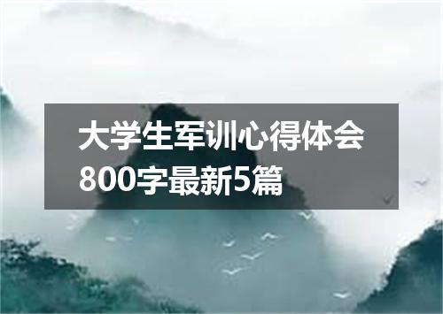 大学生军训心得体会800字最新5篇