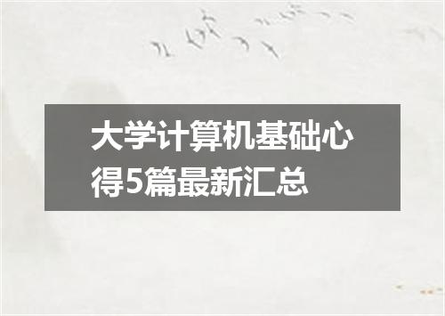 大学计算机基础心得5篇最新汇总