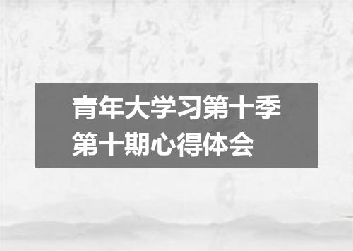 青年大学习第十季第十期心得体会