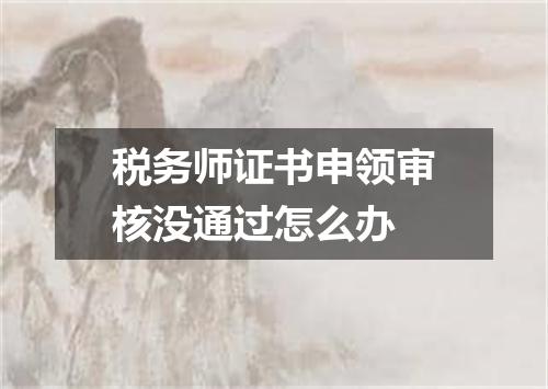 税务师证书申领审核没通过怎么办