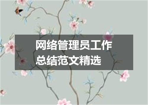 网络管理员工作总结范文精选