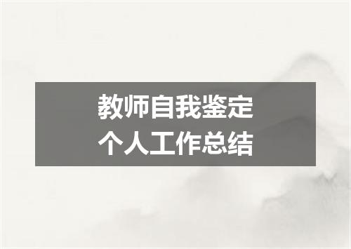教师自我鉴定个人工作总结