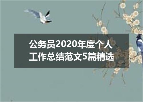 公务员2020年度个人工作总结范文5篇精选