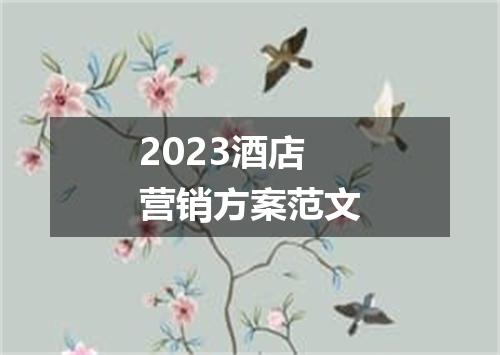 2023酒店营销方案范文
