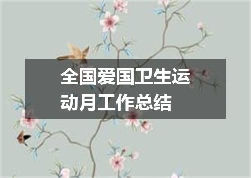 全国爱国卫生运动月工作总结