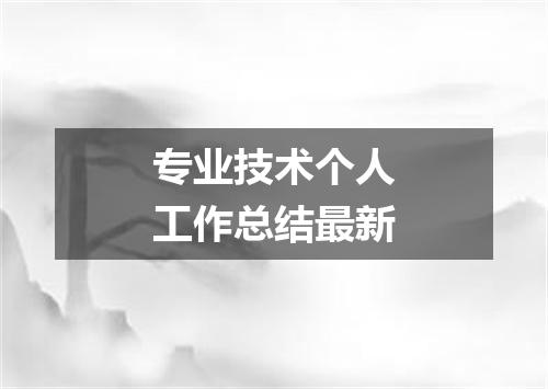 专业技术个人工作总结最新