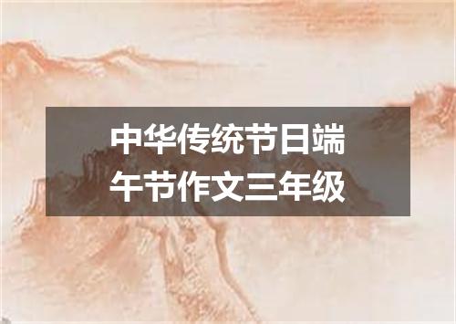 中华传统节日端午节作文三年级