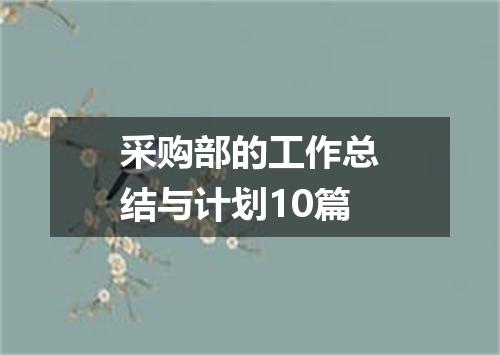 采购部的工作总结与计划10篇