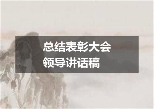 总结表彰大会领导讲话稿