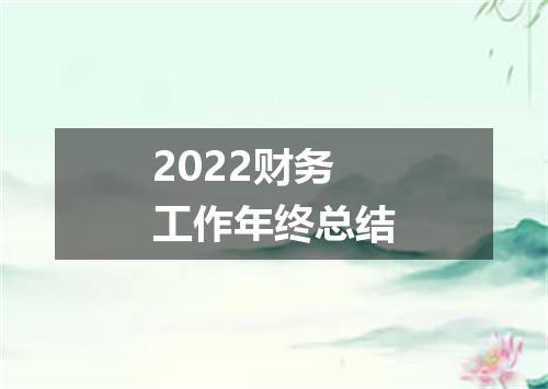 2022财务工作年终总结