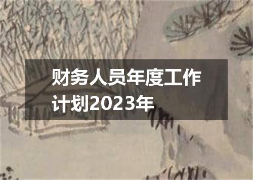 财务人员年度工作计划2023年