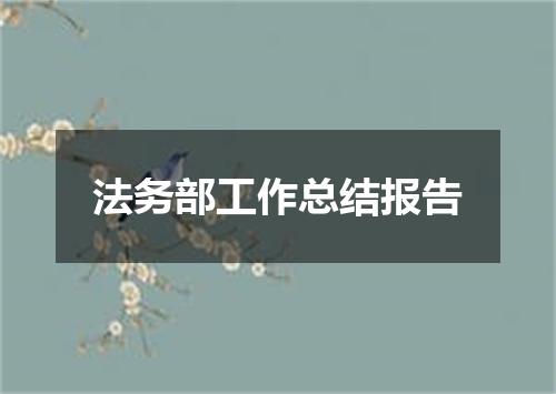 法务部工作总结报告